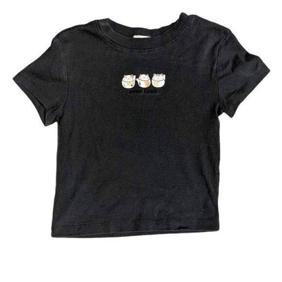 5/$20 Urban Nation Good Luck Cropped Baby Tee Grey Size - Picture 1 of 5